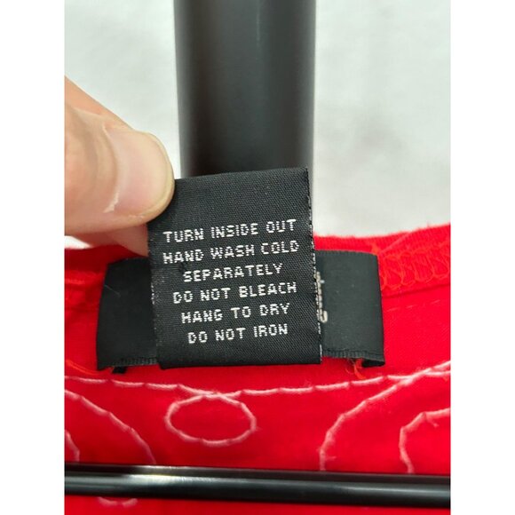 Objects DArt Embroidered Red Short Sleeve Boho Tunic Top Sz S - Picture 6 of 8